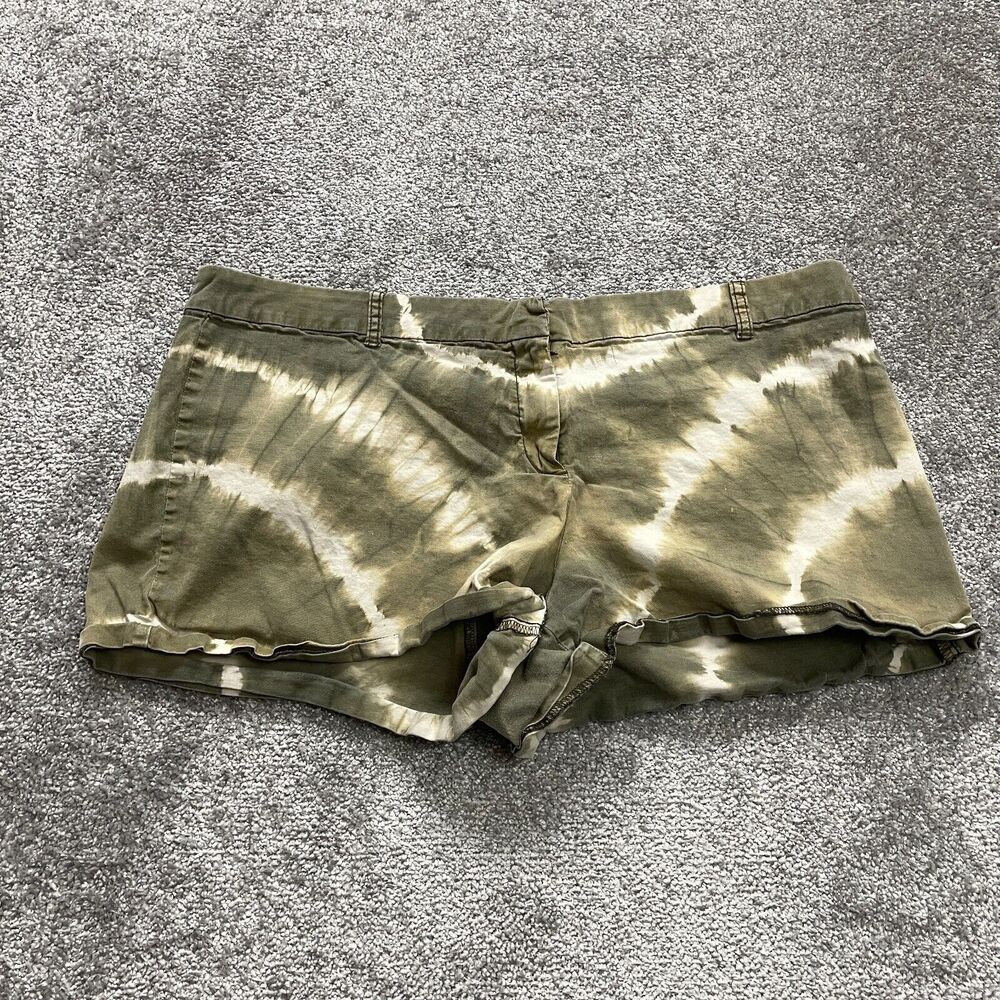 New york and Co Bermuda Shorts womens 18 Green Cotton Casual Ladies 4" Inseam